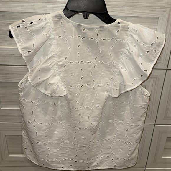Zara Eyelet Sleeveless Top Small - Picture 3 of 4